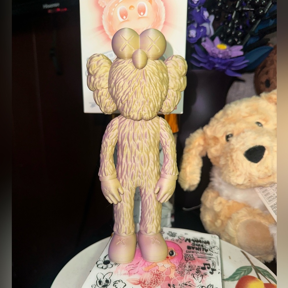 KAWS - 3D - Elmo Pink and Créame Color Changing - about 7 Inches Tall